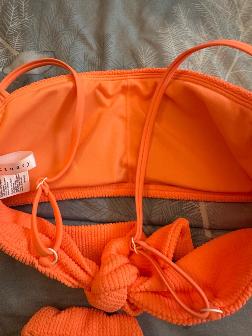 NWOT Sanctuary Orange Textured Bikini Top and Bottom Sz S - Picture 8 of 9